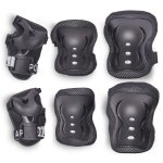 Set de protections enfants apollo protect pro ? genouill�res coudi�res poignets ? v�lo ? noir / coques ...