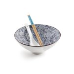 Set pour ramen - ibili - sapporo - porcelaine - blanc - bol cuill�re baguettes
