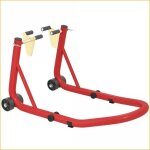Set de supports moto avant / arri�re - homcom - l�ve - moto 544 kg acier - rouge