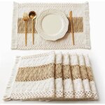 Sets de table - 6 sets de table bohèmes en toile de jute style campagnard pour salle à manger 30 * 50cm ... Sets de table - 6 sets de table bohèmes en toile de jute style campagnard pour salle à manger 30 * 50cm ...