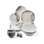 Set de table pour 6 personnes assiettes bols opale idéal comme cadeau 28 pièces Set de table pour 6 personnes assiettes bols opale idéal comme cadeau 28 pièces