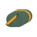 Set de table ovale r�versible - 6 pi�ces - cuir recycl� jaune moutarde et vert sapin