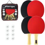 Set de tennis de table - sportnow - 4 raquettes + 8 balles + 1 sac - pour amateurs d�butants experts