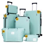 Set de valises 6 pcs - bazarland30 - rigide - cadenas tsa - dperlant - vert