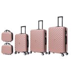 Set de valises - celims france - 5 pices - rose gold - coque abs - 360 roulettes