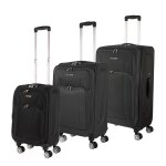 Set valise souples À 4 roulettes 701400 noir Set valise souples À 4 roulettes 701400 noir