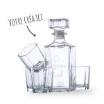 Set de wisky personnalis� mabouteille� - ensemble carafe wisky 1l et 4 verres gravure laser [ coffret ...