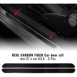 Seuil de porte de voiture - carbone - 3. 7 x 63. 5 cm - 2 pi�ces - auto - adh�sif - d�coratif
