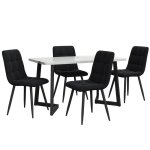 Seyakany - ensemble table et chaises (5 pi�ces) design moderne - adapt� aux petites familles - blanc ...