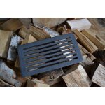 Sezam grille de chemine de foyer rectangulaire en fonte 285 x 15 cm