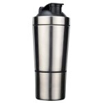 Shaker cup shaker cup en acier inoxydable avec boule shaker bouteille deau de sport de fitness