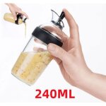 Shaker  vinaigrette - 240ml - pc + tpr + acier inoxydable - noir