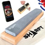 Sharft pierre  aiguiser naturelle des pyrnes quivalent grain 1000 + socle en bois. pierre  aiguiser ...