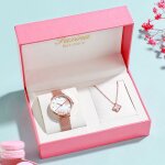 Sharphy coffret montre femme + colliers - mode bijoux bracelet en acier or rose fleur haute qualit cadeau ...