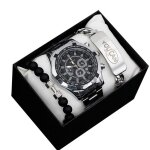 Sharphy coffret montre homme + bracelet - chronographes argent mode lumineux �tanche coffret 3 pi�ces ...