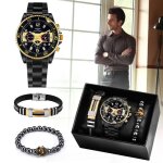 Sharphy coffret montre homme + bracelet en perles - multifonction chronographe affichage du calendrier ...