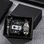 Sharphy coffret montre homme + bracelet de perles - personnalis� mode haute qualit� noir cadeau danniversaire ...
