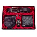 Sharphy coffret montre homme + cravate + ceinture + boutons de manchette + portefeuilles - mode coffret ...