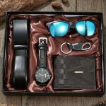 Sharphy coffret montre homme + lunettes de soleil homme + portefeuille + ceinture + porte - cl�s multifonction ...