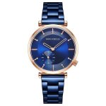 Sharphy montre�femme de marque chronographes classique simple �l�gant bleu bracelet en acier diamants ...