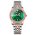 Sharphy montre femme nouveau quartz diamants affichage du calendrier �tanche bracelet en acier verte ...
