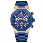 Sharphy montre homme de marques cadran squelette bracelet en acier chronographe calendrier multifonction ...