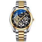 Sharphy montre homme mcanique automatique cadran squelette diamants chronographe affichage des phases ...