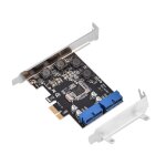 Shi - adaptateur pci - e pcie pciexpress to interne 2 port 19pin header usb 30 extension carte avec inmatique ...
