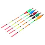 Shi - charges de p�che 5pcs multiple color balsa wood fishing float bobber bolle mite indicator �quipement ...