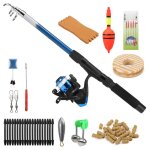 Shi - kit de p�che complet - canne t�lescopique 1. 8m avec moulinet - inclut leurres flotteurs et accessoires ...