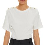 T - shirt blanc femme tommy hilfiger reg stripe gold