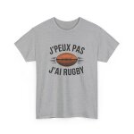 T shirt blanc gris j?peux pas j?ai rugby tee shirt humoristique sportif rugby homme femme supporter : ...