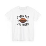 T shirt blanc gris j?peux pas j?ai rugby tee shirt humoristique sportif rugby homme femme supporter : ...