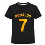 T - shirt enfant ronaldo 7 ? maillot noir football garçon avec nom et numéro imprimé jaune style joueur ... T - shirt enfant ronaldo 7 ? maillot noir football garçon avec nom et numéro imprimé jaune style joueur ...