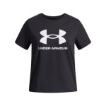 T - shirt enfant under armour big logo - noir coton m�lang� coupe loose manches courtes col rond