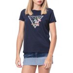 T - shirt femme - guess - foliage - bleu navy fonc - 100% coton - slim