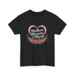 T - shirt femme meilleure marraine du monde ? tee shirt noir c?ur rose & fleurs ? ide cadeau marraine ...