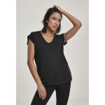T - shirt femme - urban classic - col v - manches courtes - coupe loose - noir
