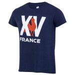 T - shirt - ffr - xv de france - coton - manches courtes - bleu
