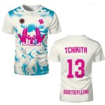T - shirt de football mixte - jul jersey tchikita - blanc / rose / bleu - taille s