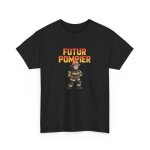 T - shirt futur pompier homme ? tee shirt noir sapeur - pompier vocation ? design hros feu cartoon s ...