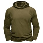 T - shirt homme  capuche manches longues regular fit casual tee shirt couleur unie pour printemps et ...