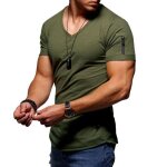 T - shirt hommetee shirt à col v casual homme couleur unie grande taille tshirt homme - vert T - shirt hommetee shirt à col v casual homme couleur unie grande taille tshirt homme - vert