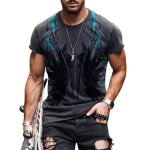 T - shirt hommetee shirt mode imprim� homme tshirt d�contract� � col rond - gris