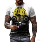 T - shirt hommetee shirt motard imprimé homme tshirt décontracté à col rond - jaune T - shirt hommetee shirt motard imprimé homme tshirt décontracté à col rond - jaune