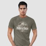 T - shirt jurassic park - classic logo cracked