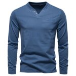 T - shirt manches longues homme en coton col v casual tee shirt regular fit couleur unie confortable ... T - shirt manches longues homme en coton col v casual tee shirt regular fit couleur unie confortable ...