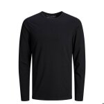 T - shirt manches longues - jack & jones - basic o - neck - noir - 92% coton - regular