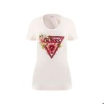 T - shirt perles triangulaires femme guess
