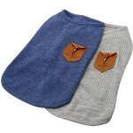 T - shirt pour petits chiens et chats bleu et gris 100 % coton pour petits chiens et chats (lot de 2) ...